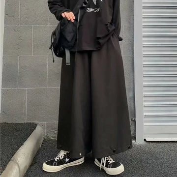 Riolio Men Trousers Plain Loose Oversize Casual Pants Spring Streetwear Fashion Leggings Button Wide-Leg Pants Men'S Clothing 2025  New
